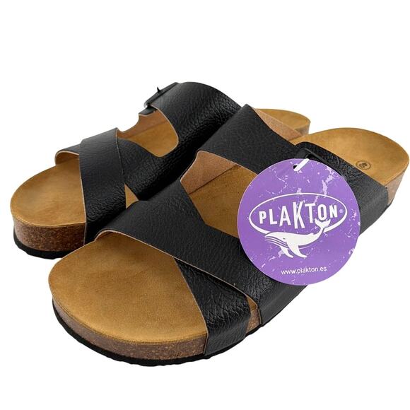 Plakton Women's Negro Elefante Lame CP Boludo Platform Sandals Size 9 - Picture 4 of 12